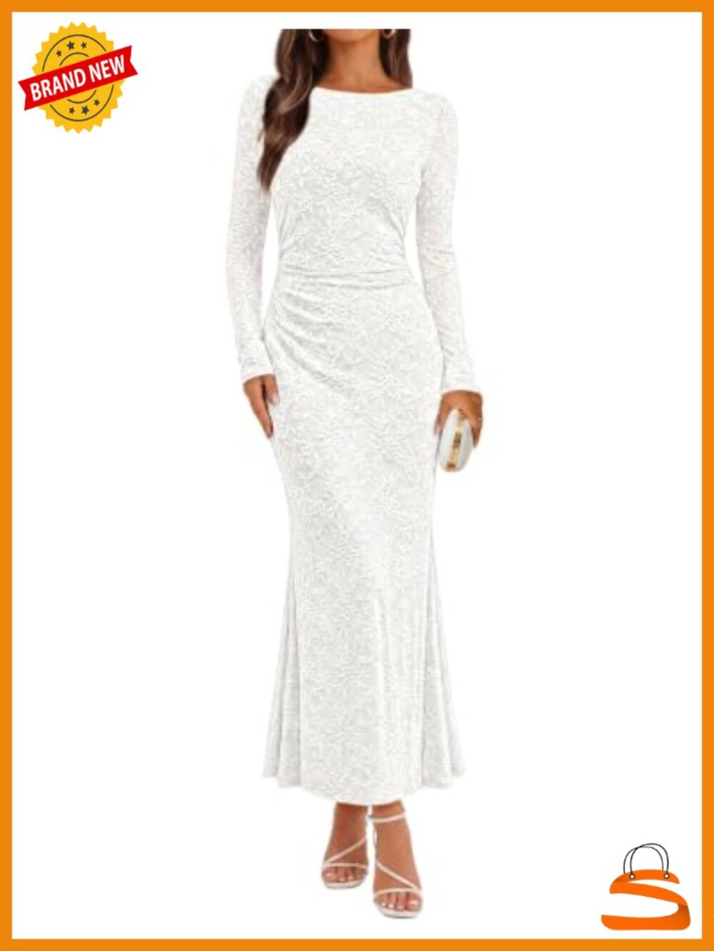 Women's Long Sleeve Floral Maxi Dress Bodycon Wedding Guest Formal